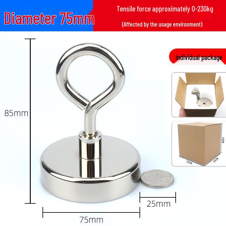 Strong No-Drill Round Magnetic Eyelet Hook with Powerful Suction