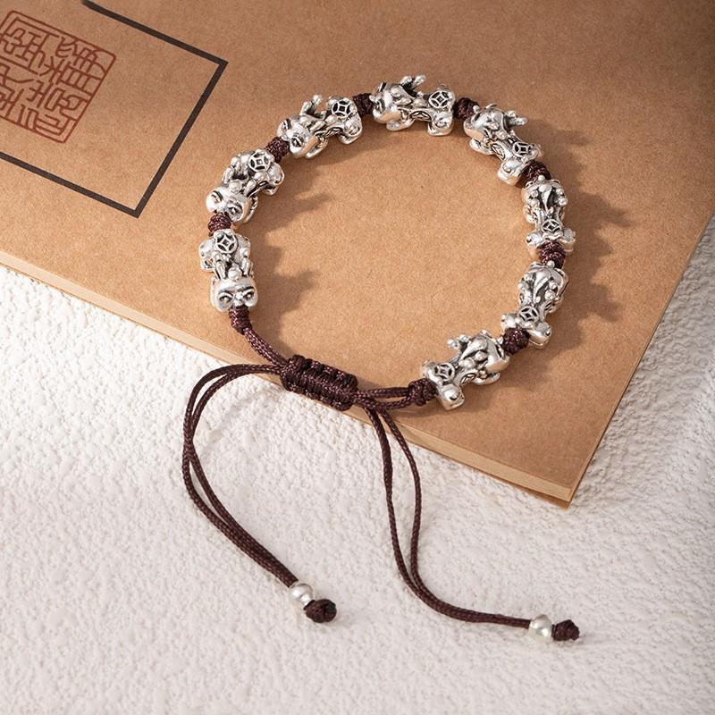 Ethnic Style Coffee Rope Bracelet, Hand-Woven Bracelet, Women'S Versatile Adjustable Butterfly Small Fish Mori Hand Rope