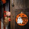Halloween Ghost Door Sign Spook Around Find Out Welcome Sign Front Porch Hanging Wooden