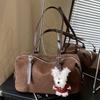 Stylish Retro Suede Large-capacity Tote Bag, Autumn New Casual High-value Niche Commuter Shoulder Bag
