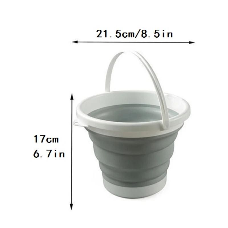 3L olding bucket portable silicone plastic saves space and is durable suitable for travel outdoor activities, and home cleaning