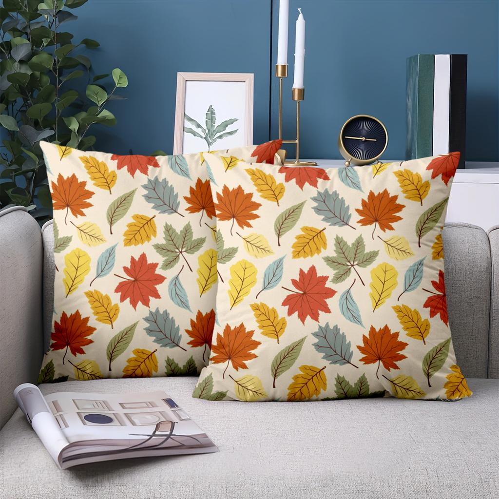 1 Pieces Autumn Leaf Patterned Decorative Throw Pillow Covers Polyester pillowcase sofa decorative cushion cov Headboard Pillow
