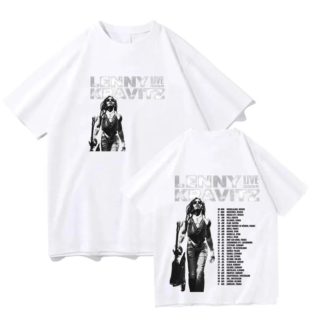 2026 Lenny Kravitz Plakat Koncertowy Nadruk Koszulka Najlepiej Sprzedająca się Unisex Oversize Casual Nowa Letnia Moda Uliczna Harajuku