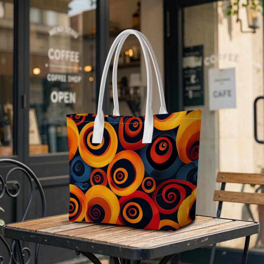 Vibrant Spiral Pattern Tote Bag Fashion Stylish Casual Daily Carry All Bag