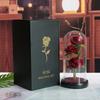 Three simulated immortal flowers, glass cover ornament, LED night light, rose, creative Valentine's Day gift.