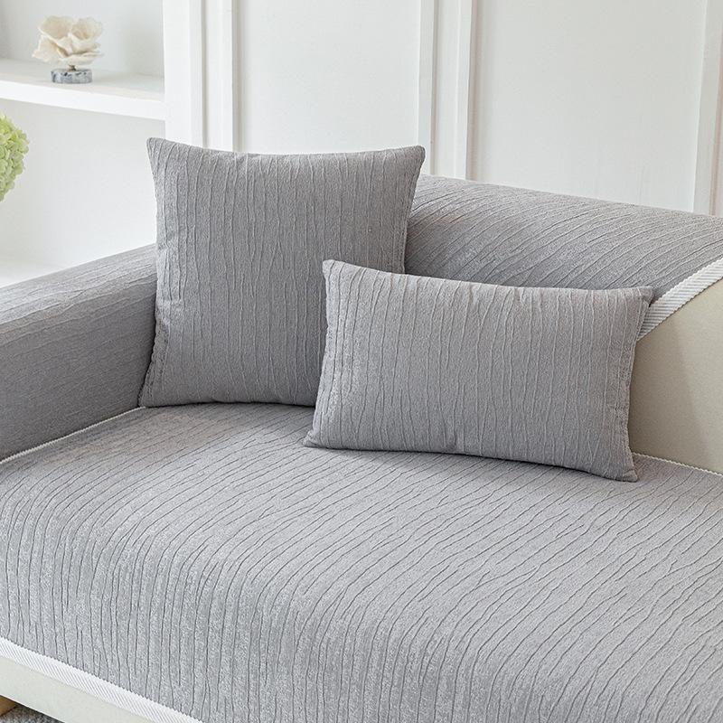 Cream Wind Sofa Cushion Non-Slip Four-Season Universal  New Chenille Seat Cushion Autumn And Winter Beige Cover Towel