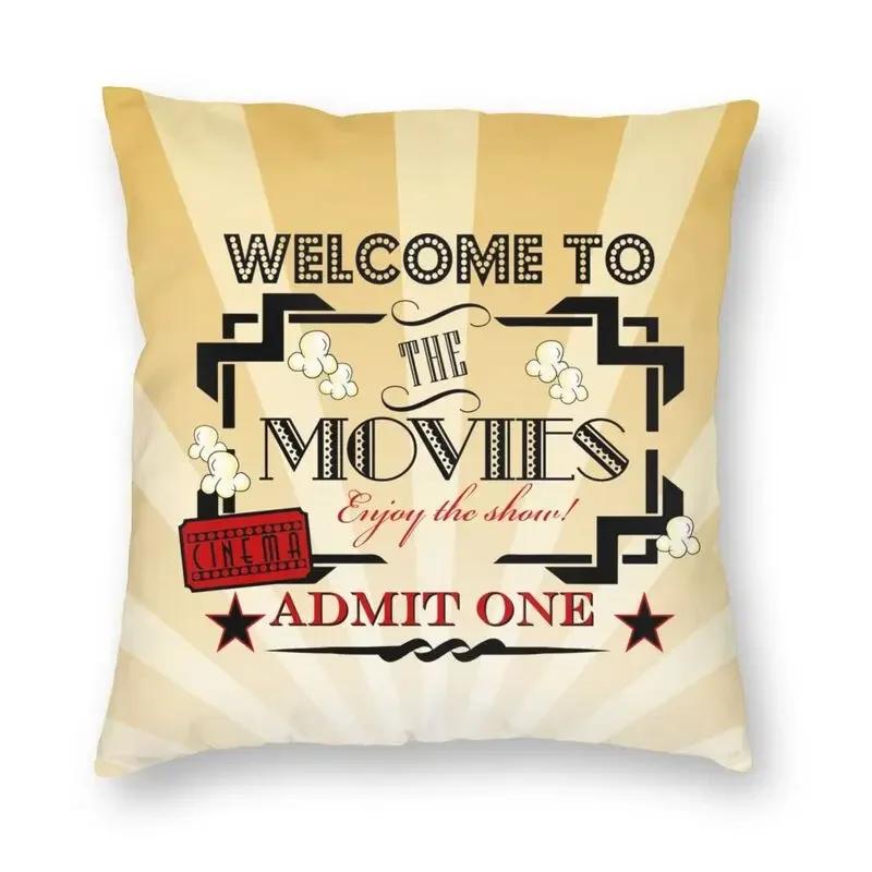 Retro Movie Night Popcorn Cushion Cover Camera  Floor Pillowcase Sofa Cool  Home
