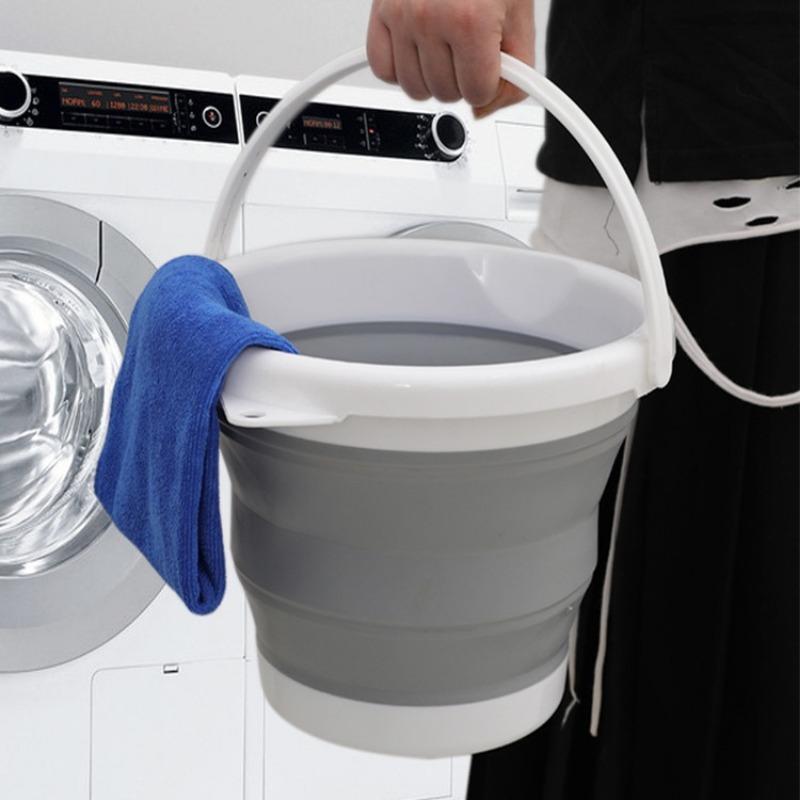 1PC Portable Folding Bucket Outdoor Fishing Bucket Large Car Travel Car Wash Bucket Student Dormitory Pickup Bucket Round Bucket
