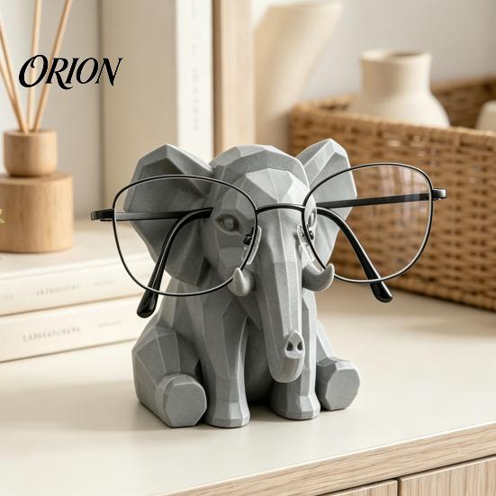 3D Printed Spectacle Stand Elephant Shape Glasses Holder, Geometric Eyeglass Display Stable Desktop Storage Organizer, Decorative Ornament for