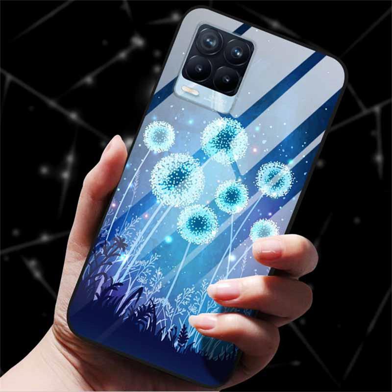 For Realme 8 Case Tempered Glass Hard Back Cover Case For Realme 8 5G 8i Realme 8 Pro Phone Case Cover Realme8 Pro Soft Bumper
