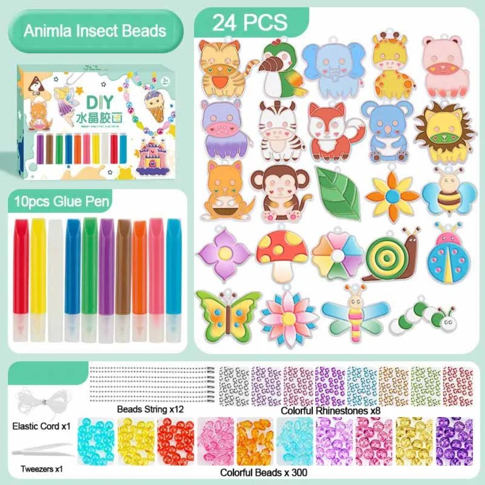 DIY Crystal Gel Painting Kit Craft Handmade Toy Children Graffiti Coloring Gift Fairy Tale & Animal Themes Educational Art Kits