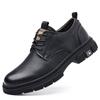 New leather men's shoes low-top leather shoes men's trendy versatile soft-soled casual tooling shoes men's
