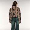 Stylish retro sweet and cool horn buckle short leopard print imitation fur coat women's 2025 autumn and winter warm fur fur top