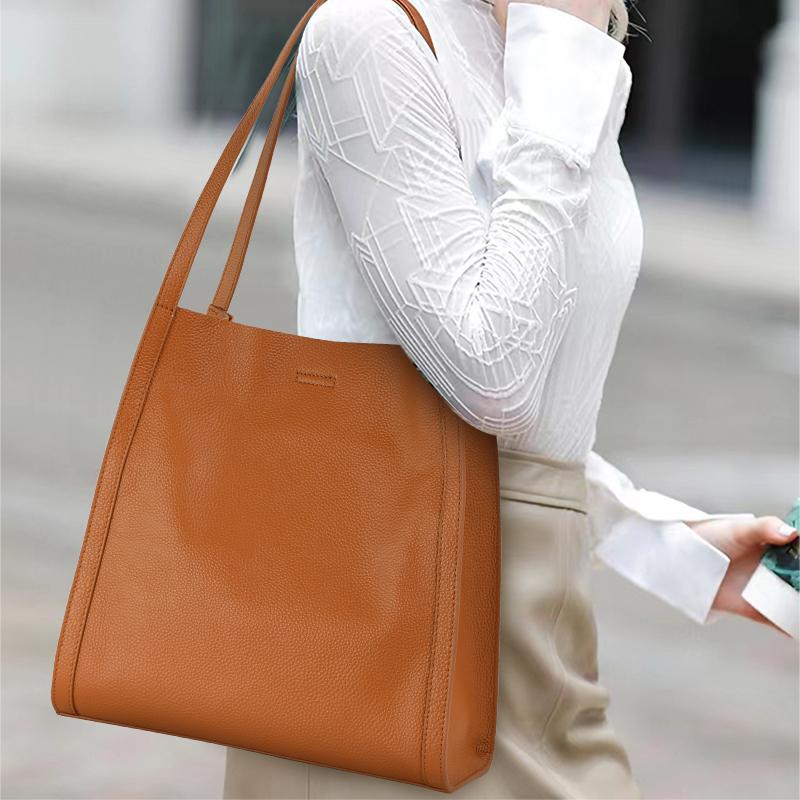 

Aidrani Fashion Сумка женская из натуральной кожи большой вместимости однотонная из коровьей кожи вертикальная сумка-тоут на одно плечо под мышкой