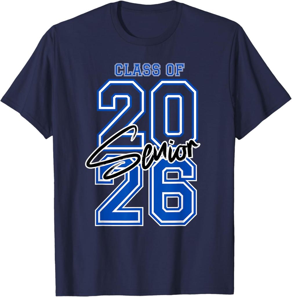 Class of 2026 Senior Gift Happy 2026 Graduation TShirt Simple Letters Style Regular Short Sleeve Unisex Allmatch Shirts