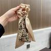 Hair Tie Floral Print Bowknot Ribbon Hair Rope Easy to Wear Bun Half-Tied Hairstyles Ponytail Holder Hair Accessory