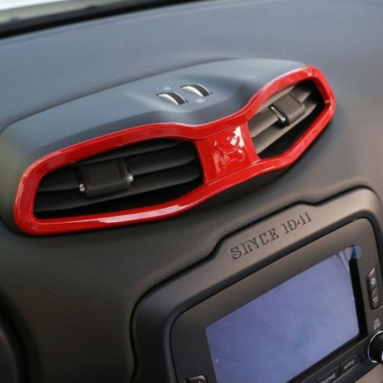 Dashboard Air Vent Outlet Frame Trim Decor Cover For Jeep Renegade 2016+ Red