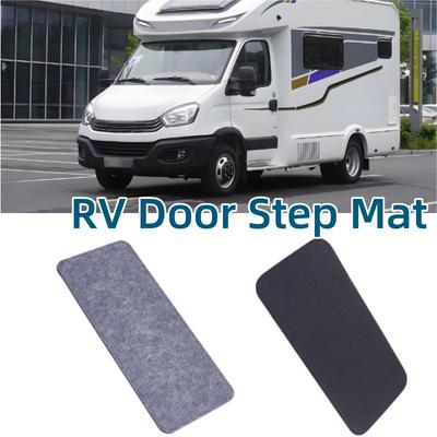 2pcs/ Pack RV Door Stop Mat Black Grey Fabric Anti-Slip Door Pads For Camper Caravan Or Motorhome Interior Accessories