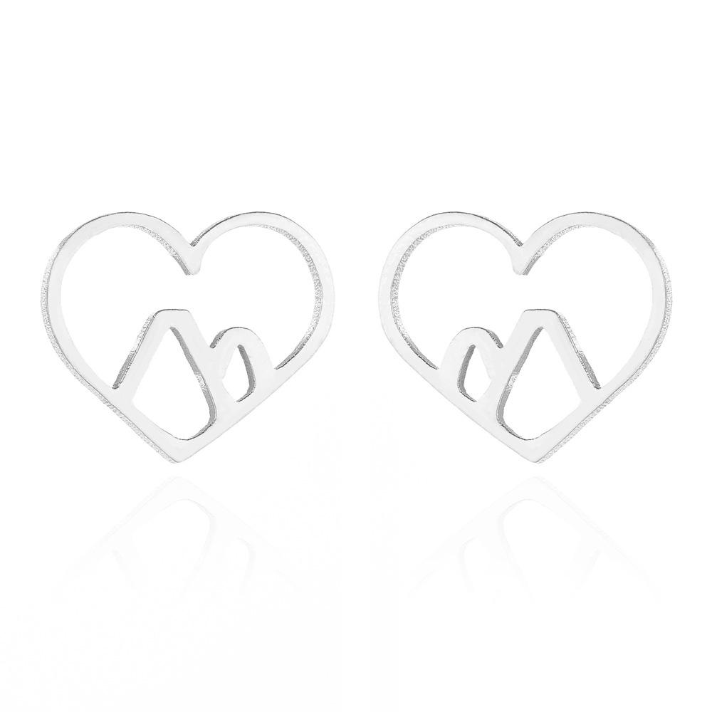 Retro Stainless Steel Dinosaur & Christmas Motif Stud Earrings