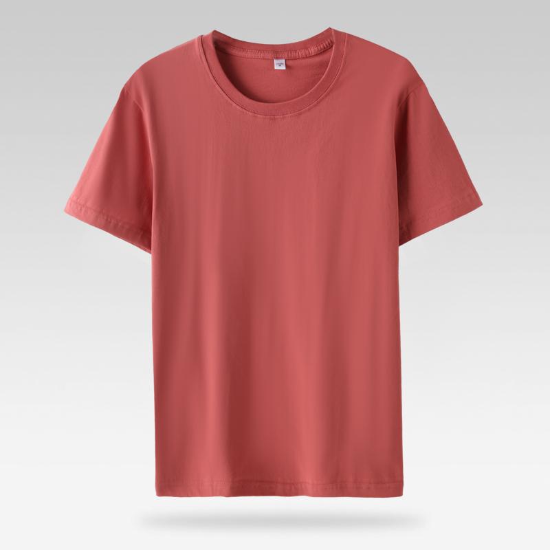 T-shirts en coton de couleurs unies vierges pour hommes et femmes, t-shirts à manches courtes quotidiens, décontractés, coupe régulière, été, basiques, col rond