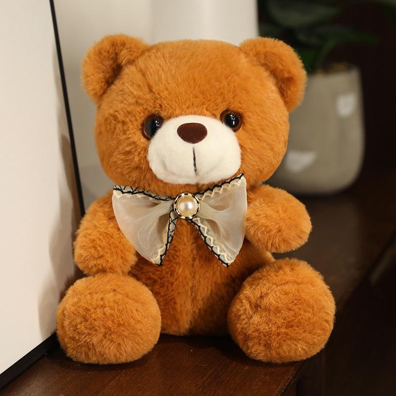 Small Color Sitting Teddy Bear Doll Plush Toy Bear Hug Bear Doll Children Soothing Doll