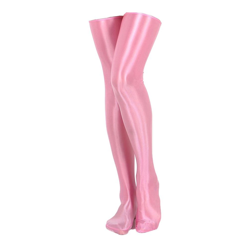Long Overknee Women Smooth Oil Glossy Socks Elastic Sexy Stockings Oil Socks  Night Club Party