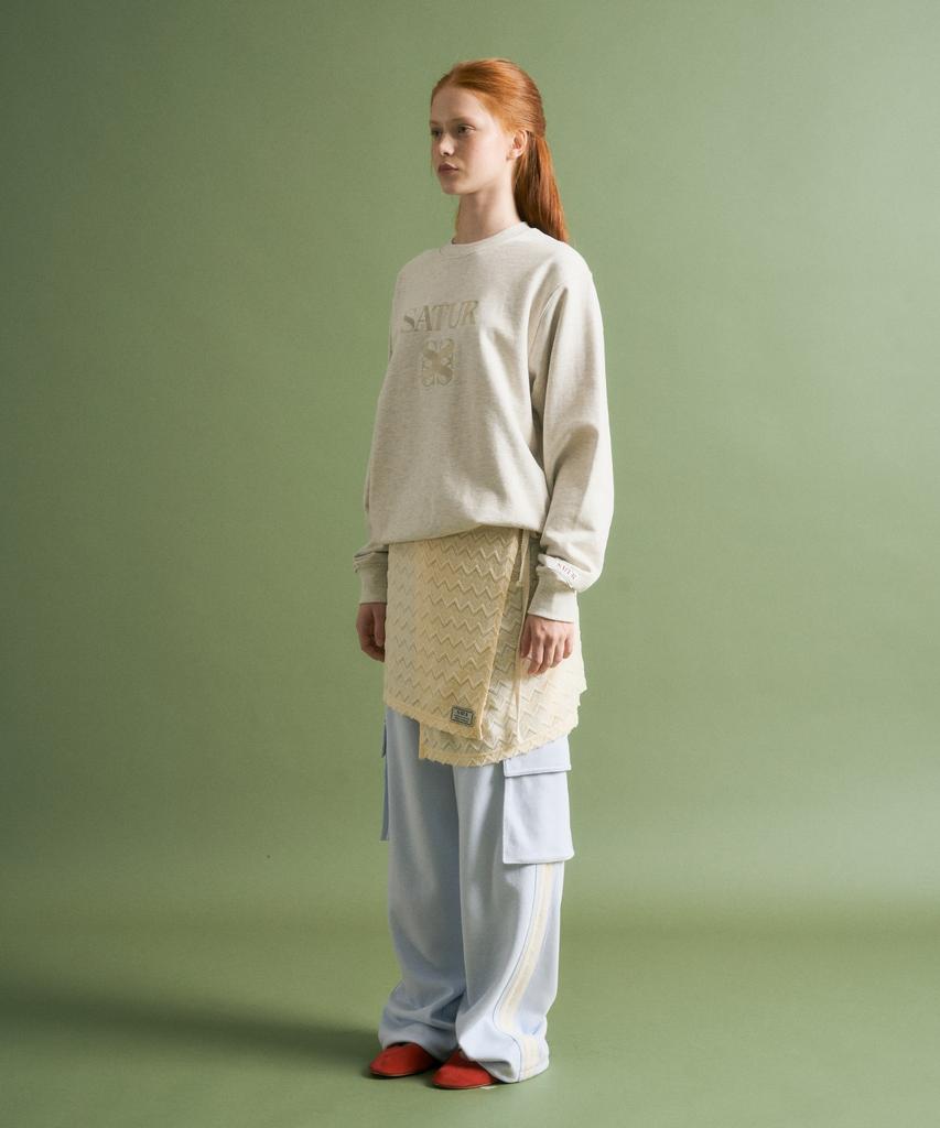 Seteo (W) Crochet Layered Skirt Cream