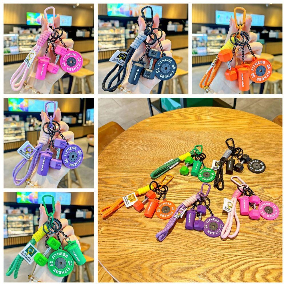 Water Cups Barbell Plates Keychain Dopamine Fitness Series Pendant  Friends