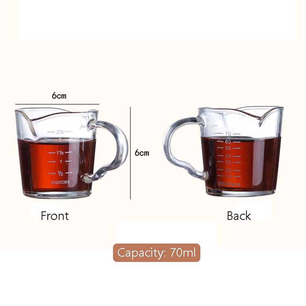 Small 70ml Kitchen For Espresso Coffee Glass Milk Ounce Cup Measuring Cup Jigger Coffeware