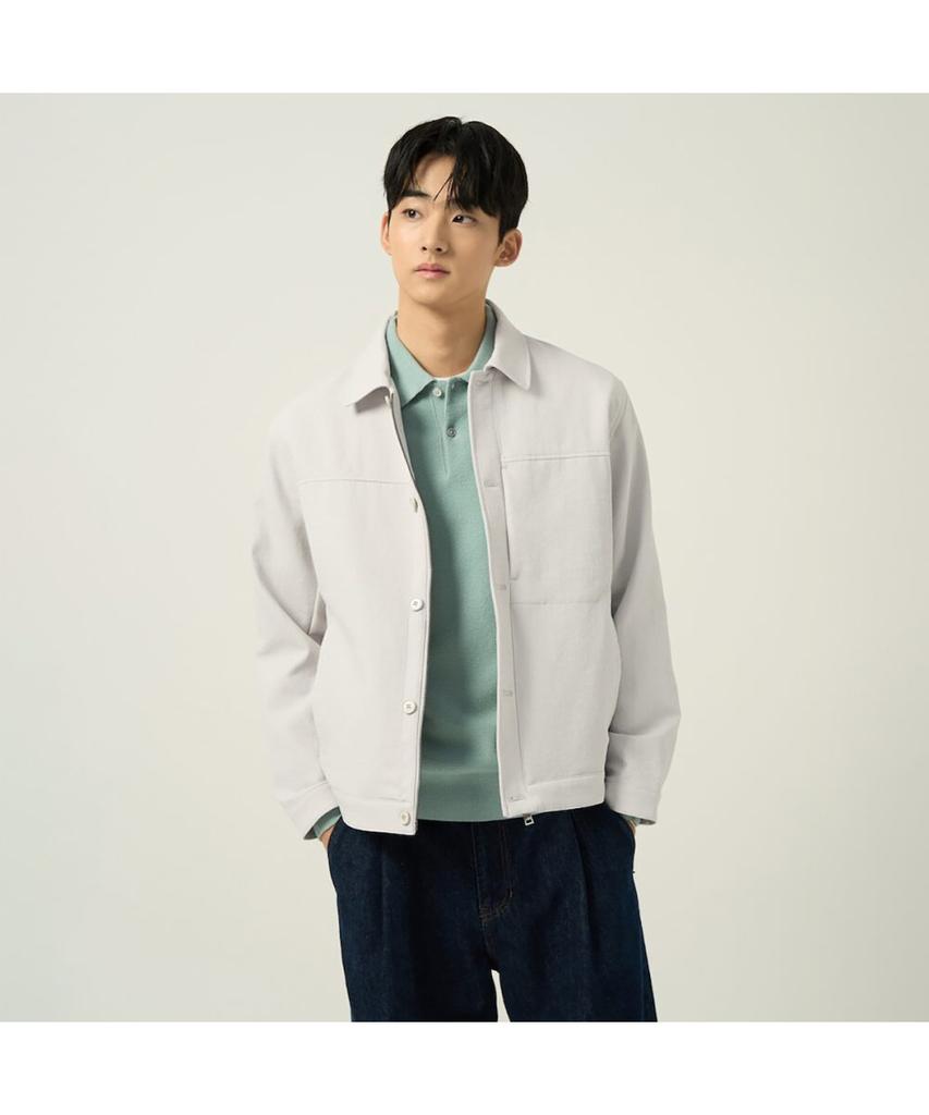 Beanpole Men Twill Banding Trucker Jacket Ivory