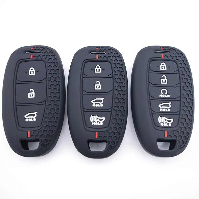 Silicone Auto Smart Key Fob Cover Case Fit For Hyundai Palisade Limited Palisade Sel Elantra Sel Elantra Santa Fe Veloster
