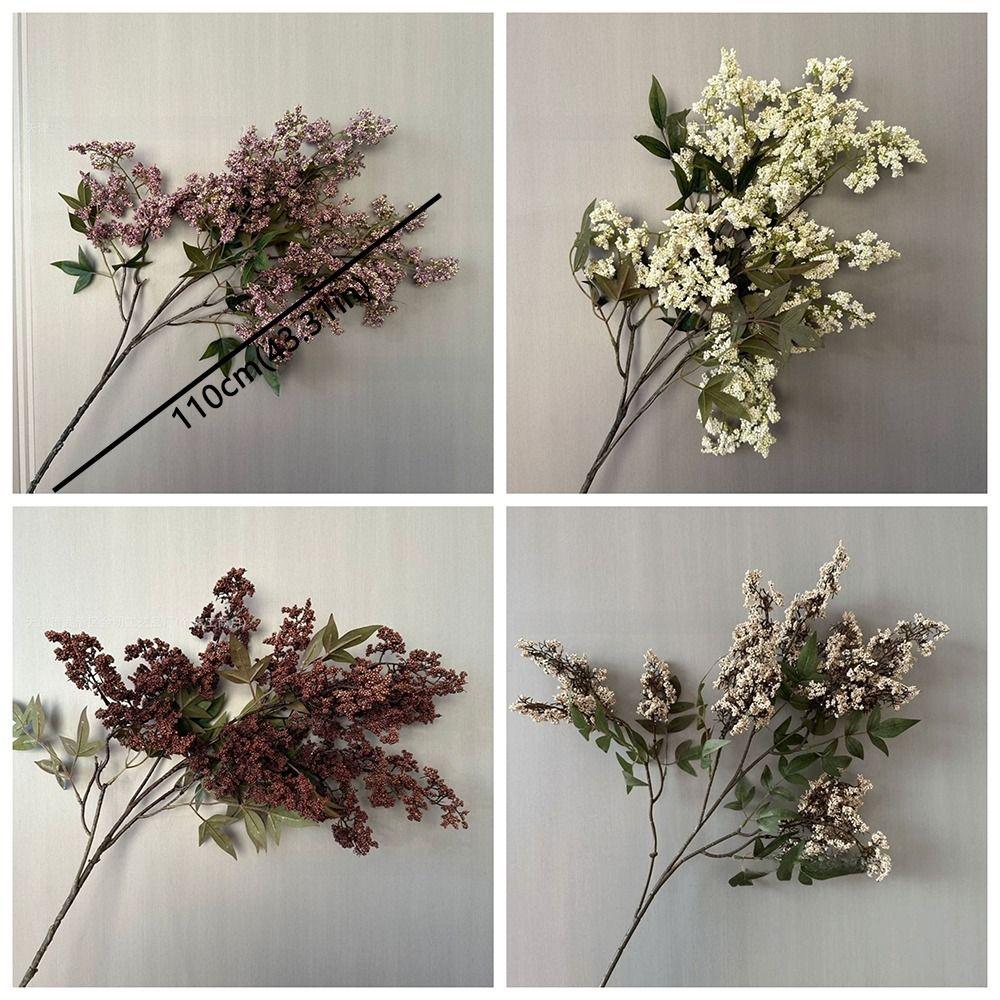 Plastic Artificial Nandina Berry Branch Small Fruit Green Plants Artificial Sophora Flower Faux Flower Realistic Flower Ornament