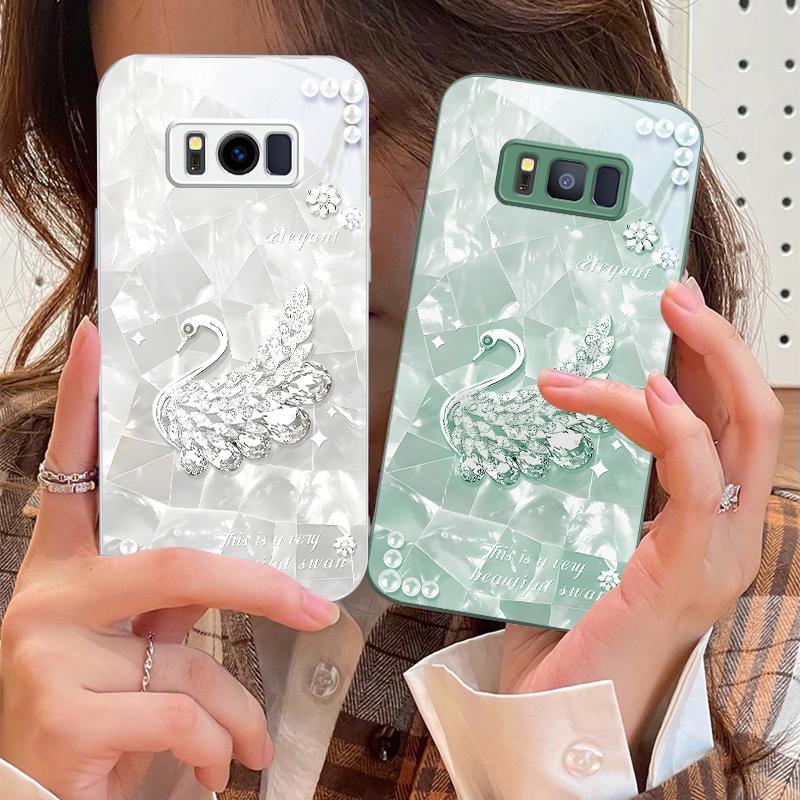 A Twinkling Little Pearl For Samsung S25 S25 Edge S25Ultra S8 9 S10 20 U Ltra S21 Pro 22 Plus S23 FE S24 Ultra Glass Phone Case