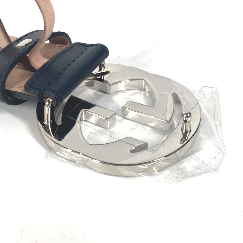 GUCCI 411924 GG interlocking G Belt Accessories belt Leather/Canvas Navy/Red