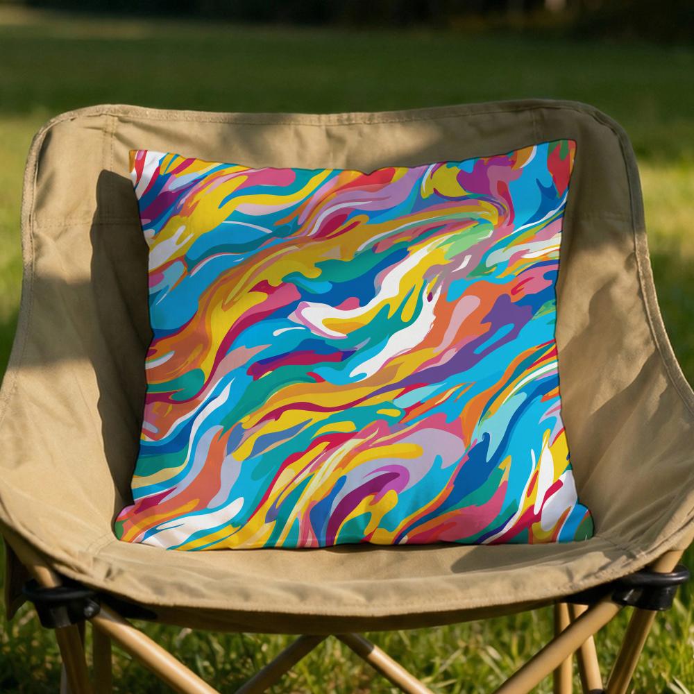 Abstract Colorful Pattern Cushion Cover Soft Reversible  Durable Pillow Cover  MultiScene Use for Home  Car Daily Comfort