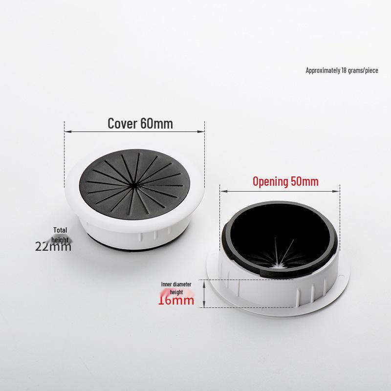 Round Desktop Cable Organizer & Decoration Ring – Cable Hole Cover & Wiring Outlet Seal