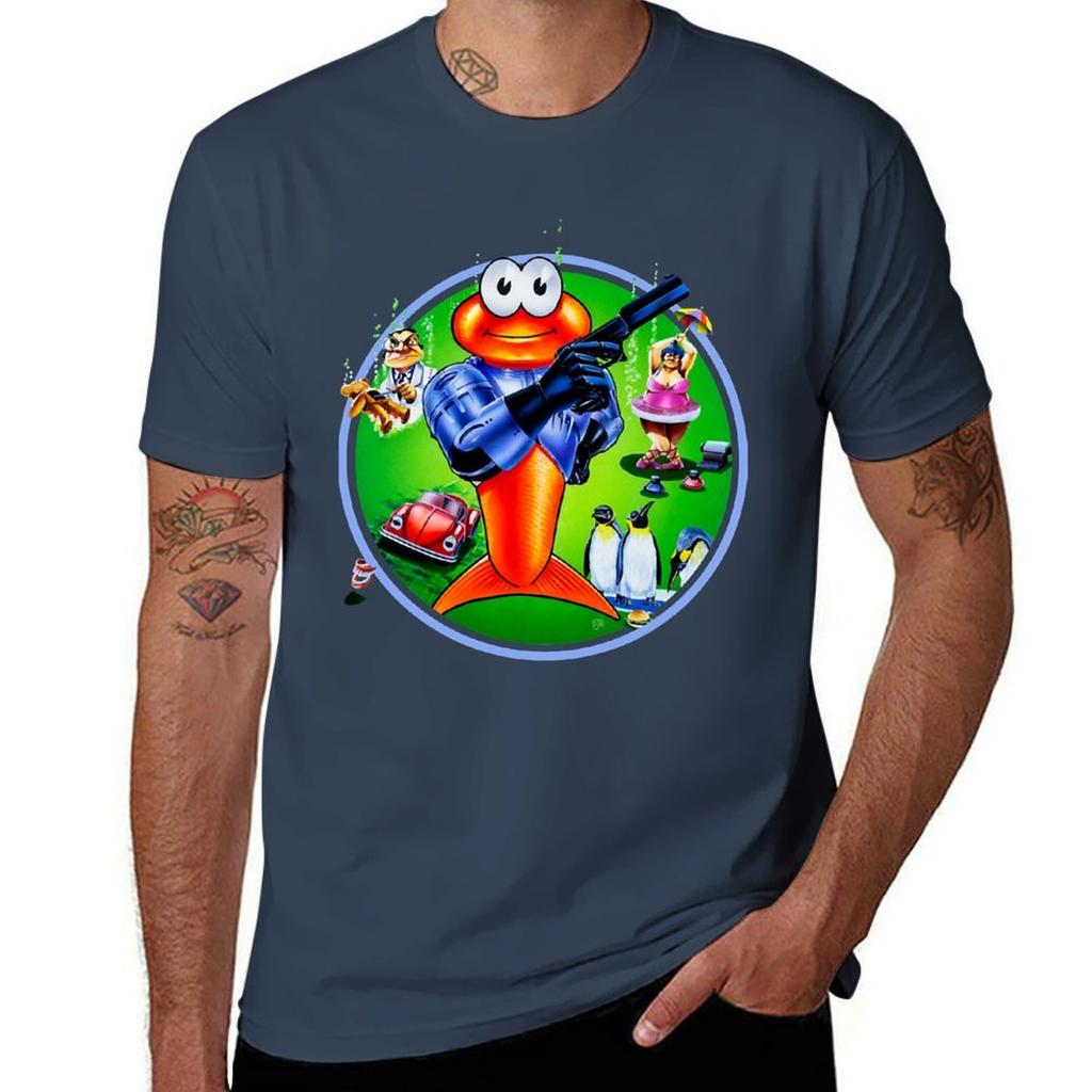 James Pond 2 Codename Robocod Emblem Classic Tshirt Lightweight Casual Summer Tshirt