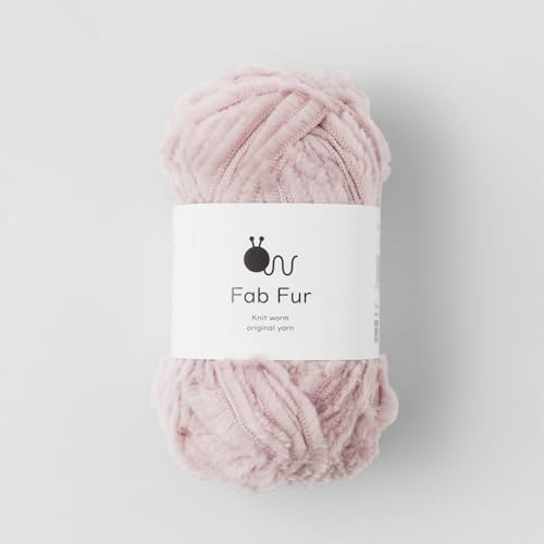 5 balls of raw wool yarn, Fab Fur, medium weight, 40g (68m), 80% nylon, 20% polyester (Pale Pink)