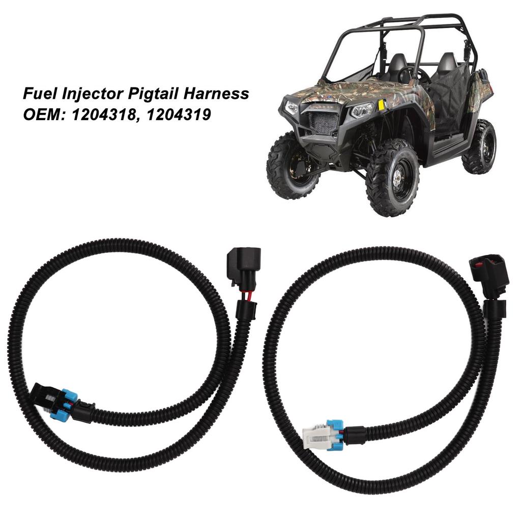 2pcs 24in Fuel Injector Pigtail Harness 1204318 Replacement for Polaris Ranger 800 RZR 800