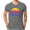 Beach Summer Sea Tshirt For Unisex Synthwave Sun Palm Trees Essential Soft Leisure Tee T Shirt High Quality Trendy Fluffy