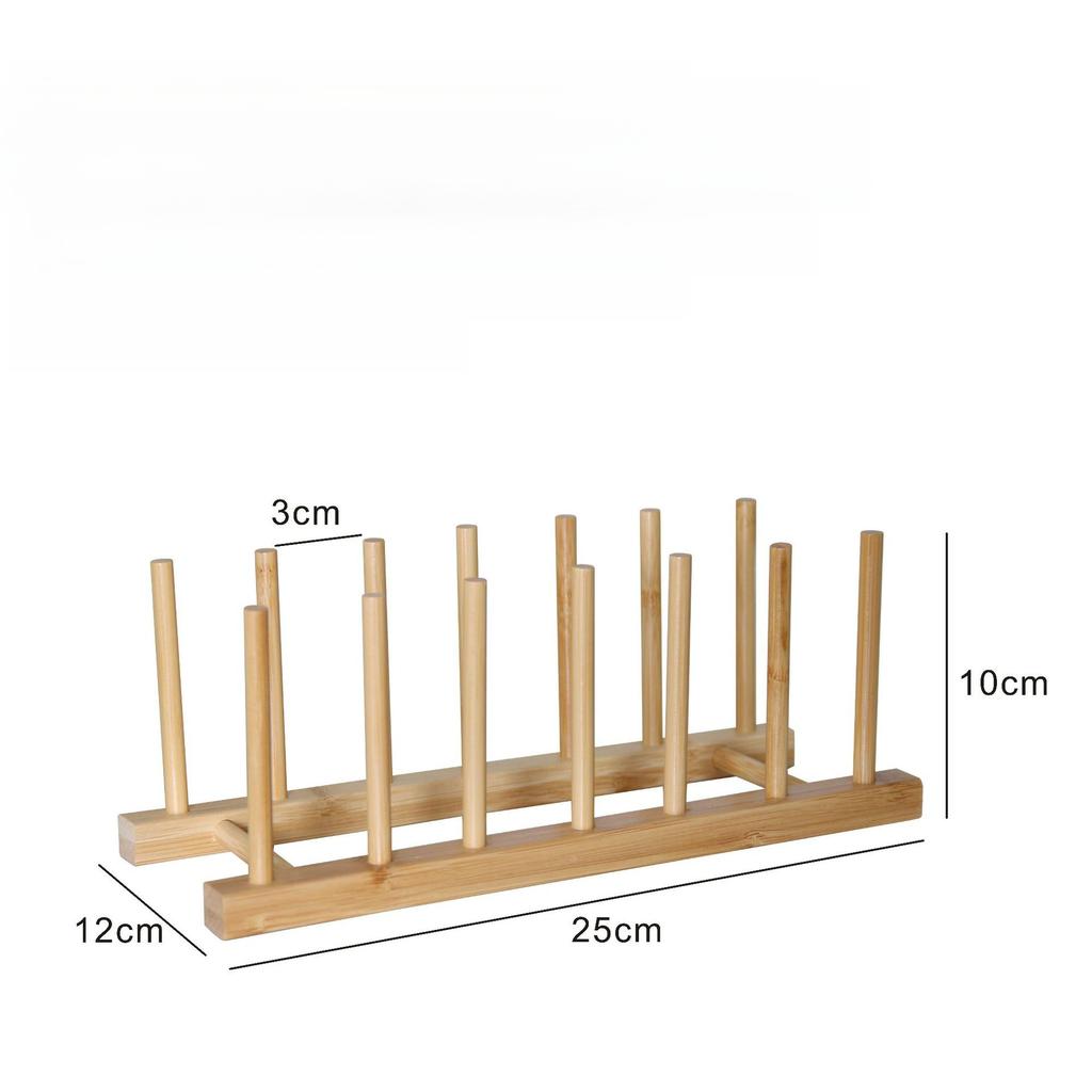 Kitchen Storage Rack Bamboo Anti-skid Plate Pot Lid Dish Bowl Drying Holder Organization Cutting Board Drainage Stand