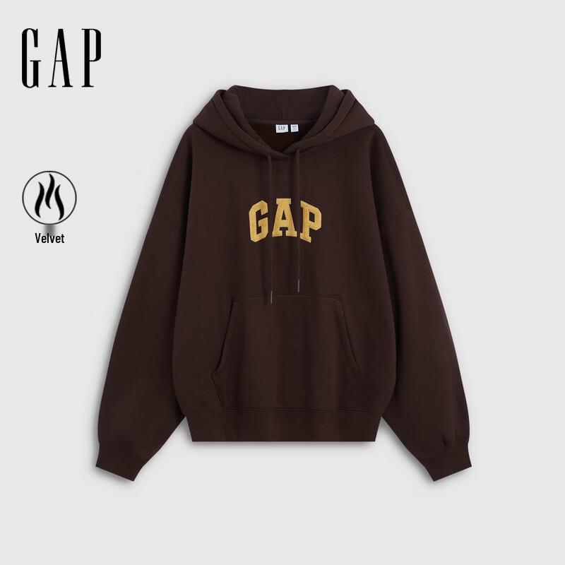 GAP Women's Fleece-Lined Logo Terry Hooded Pullover Sweatshirt
