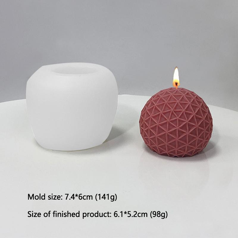 3D Striated Sphere Silicone Candle Mold DIY Aromatherapy Plaster Soap Clay Mould Handmade Epoxy Resin Mold Party Home Decor Gift
