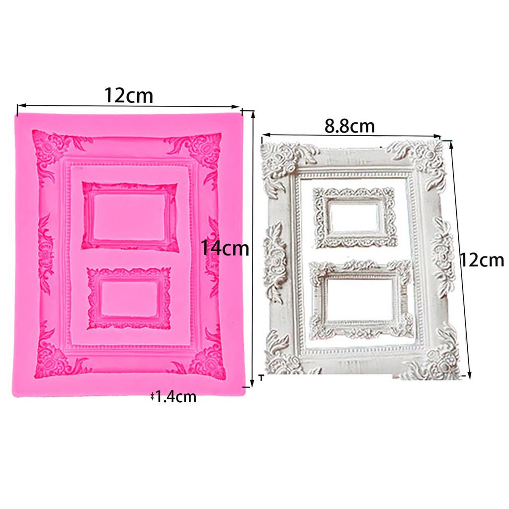 Big Square Frame Silicone Mold Fondant Cake Decorating Tool Sugarcraft Chocolate Gumpaste Mold Baking Tools