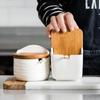 European Creative Ceramic Flip Seasoning Jar Cruet Salt Storage Tank Simple Spice Jar Kitchen Supplies Pepper Box Condiment Pot