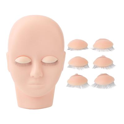 Makeup Face Board Grafting Eyelash Silicone Practice Template Rubber Mannequin Face Training Model