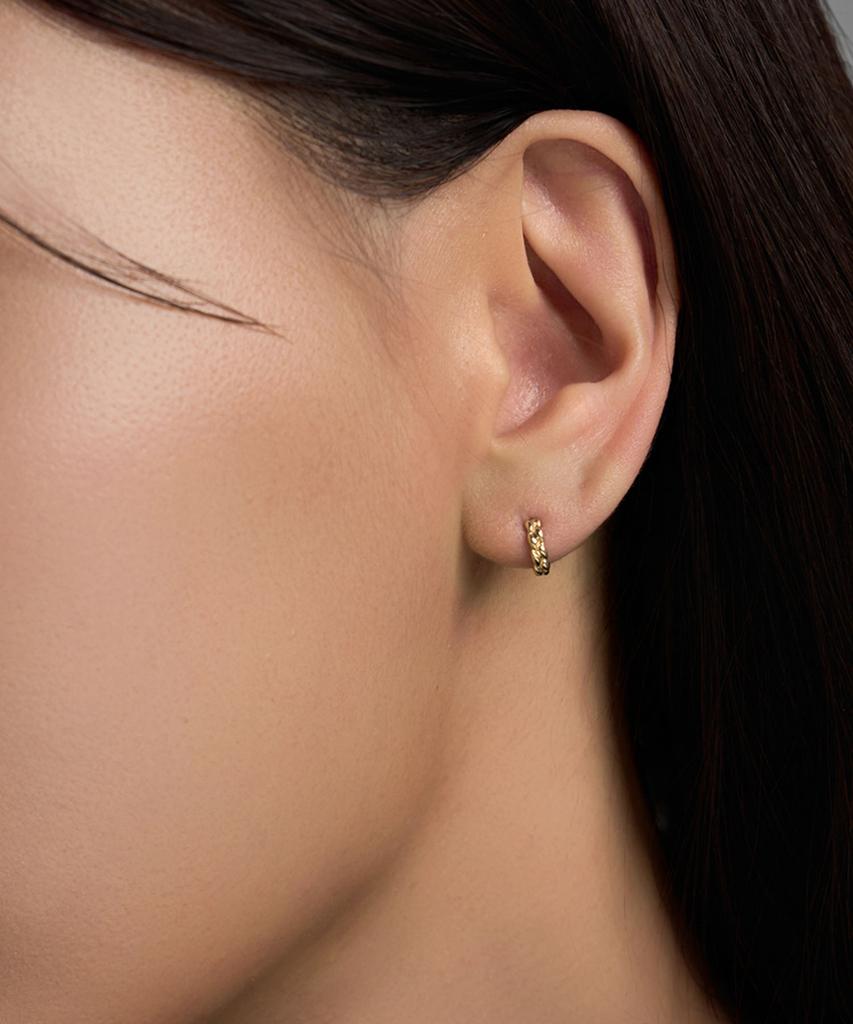 Lloyd Knot Pattern 5K Gold One-Touch Ring Earrings Lohq3006H