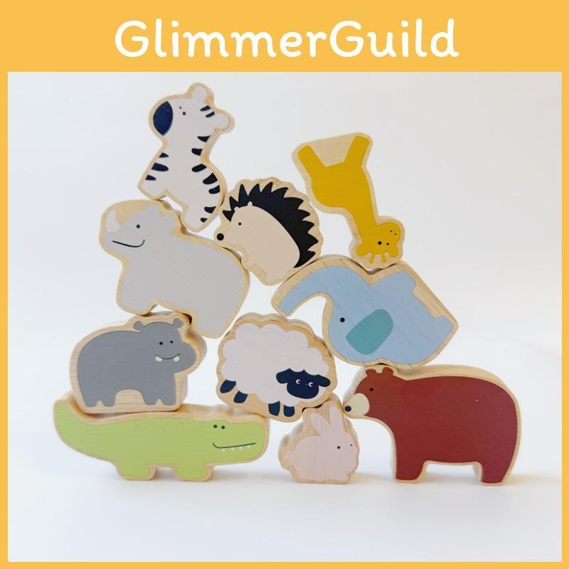 Wooden Kids Balance Blocks Early Education Recognizable Animal Shapes Creativity