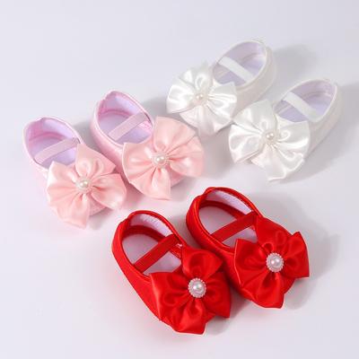 Infant Shoes Bead Bowknot Decoration Baby Princess Shoes For 0-1 Year Old