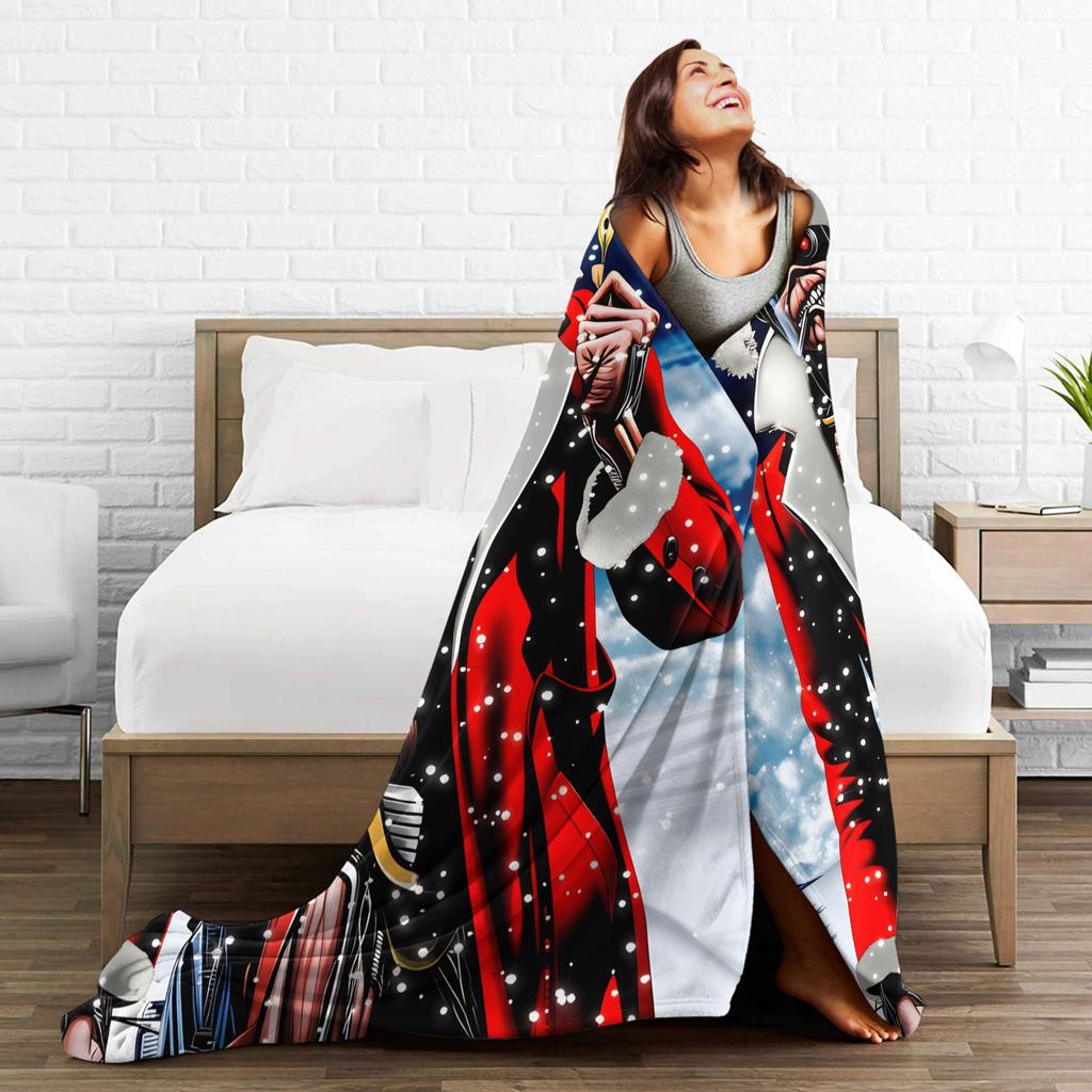 Merry Christmas  Blanket I-Iron M-Maidens Tour 2025 Super Soft Plush Throw Blanket For Outdoor Flannel Bedspread Bed Cover